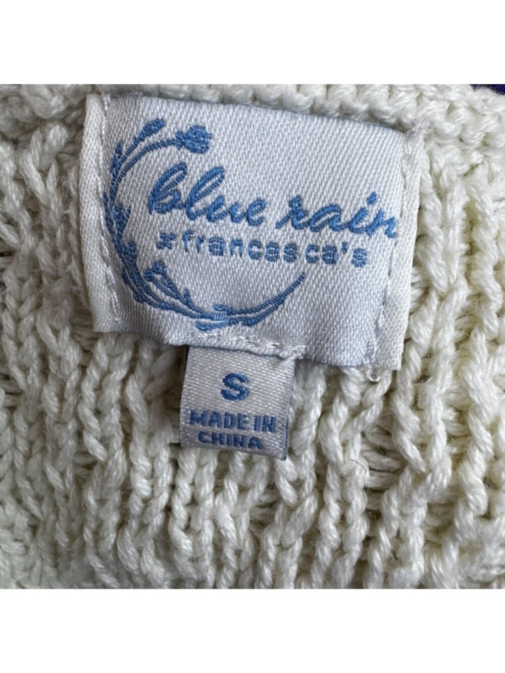 Blue Rain Francesca's Louella Varsity NY Patch Pullover V-Neck Sweater Vest - Picture 7 of 8